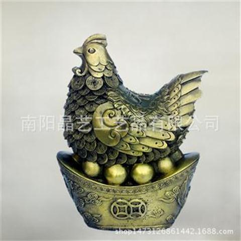 純銅招財送子雞 傳統工藝中的風水吉祥擺件
